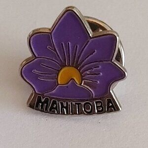 LOVELY Manitoba Official Flower Enamel Pin Prairie Crocus